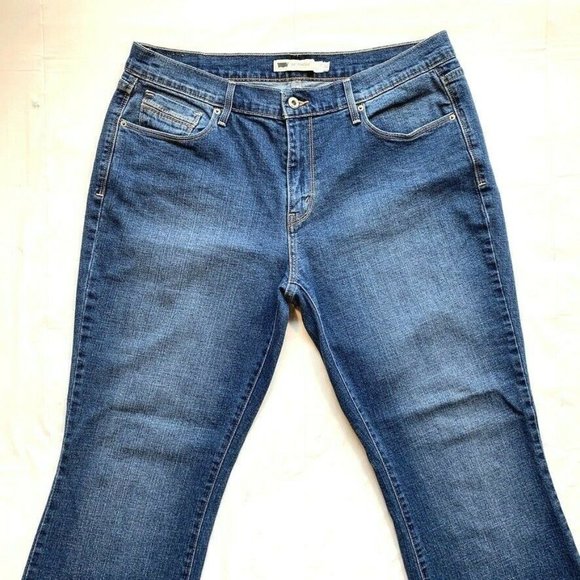 Levi's 515 Bootcut Jeans Womens 14S‎ (34x30) Stretch Dark Blue Denim Mid Rise - Picture 3 of 12